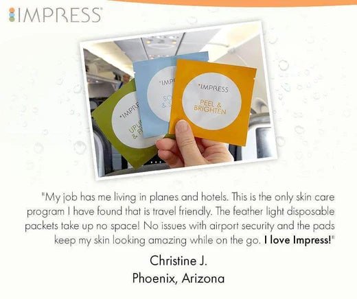 TSA Friendly Skincare for Traveling - Impress Skincare